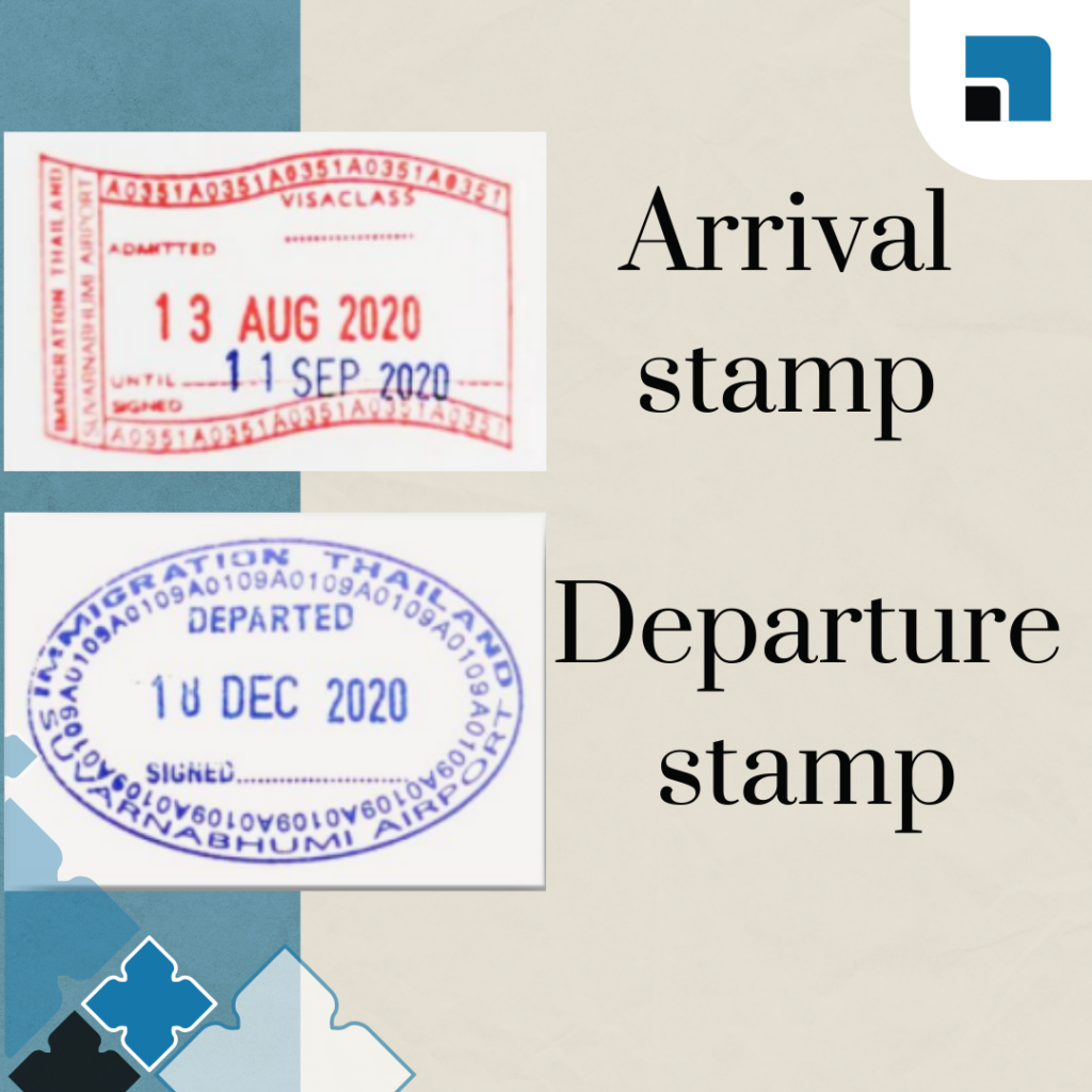 Arrival and Departure stamps